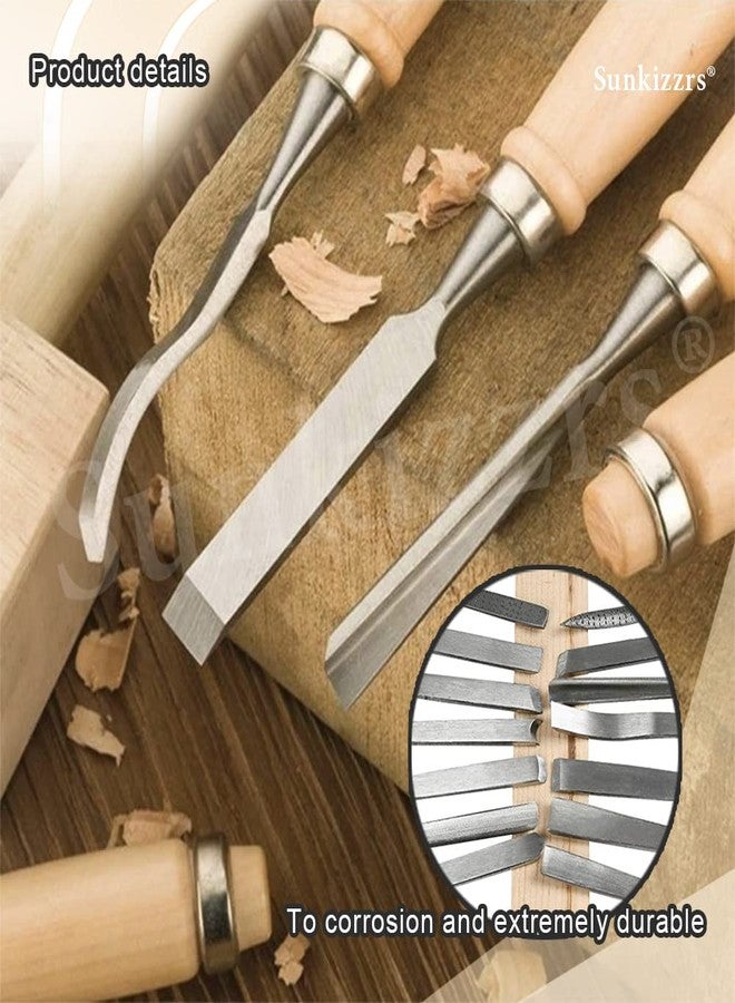 Sunkizzrs® 12Pcs Wood Carving Chisel Set - Chisel Set for Woodworking - Wood Carving Professional Tools Set - Woodworking Tools with Carrying Case - Great for Beginners & Pros - Image 4